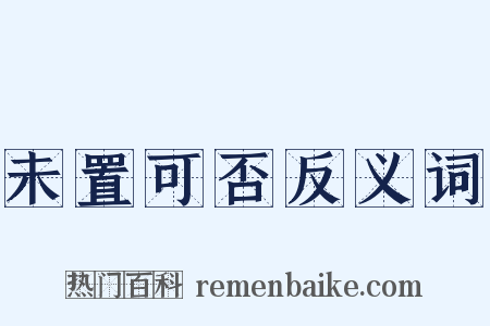 未置可否反义词是什么意思的图片